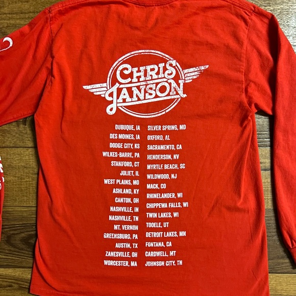Chris Jansen • Concert Shirt • Red • Long Sleeve Shirt • Size Medium - Picture 3 of 8